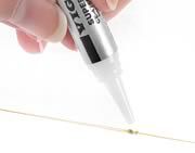 Adding glue to crimp